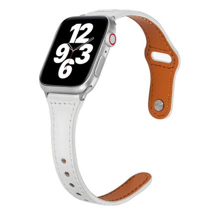 Universal T-shaped Thin Reverse Buckle Leather Watch Strap, For Apple Watch Ultra 49mm / Series 8&7 45mm / SE 2&6&SE&5&4 44mm / 3&2&1 42mm, For Apple Watch Series 8&7 41mm / SE 2&6&SE&5&4 40mm / 3&2&1 38mm - DealBuddy