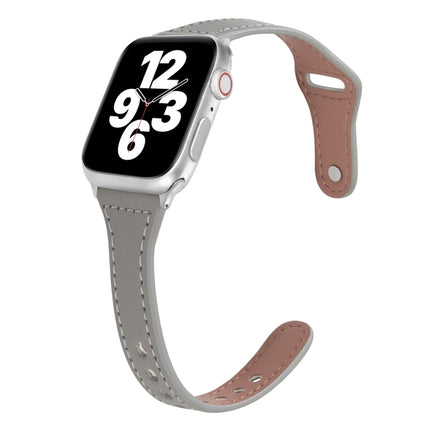 Universal T-shaped Thin Reverse Buckle Leather Watch Strap, For Apple Watch Ultra 49mm / Series 8&7 45mm / SE 2&6&SE&5&4 44mm / 3&2&1 42mm, For Apple Watch Series 8&7 41mm / SE 2&6&SE&5&4 40mm / 3&2&1 38mm - DealBuddy
