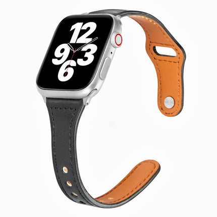 Universal T-shaped Thin Reverse Buckle Leather Watch Strap, For Apple Watch Ultra 49mm / Series 8&7 45mm / SE 2&6&SE&5&4 44mm / 3&2&1 42mm, For Apple Watch Series 8&7 41mm / SE 2&6&SE&5&4 40mm / 3&2&1 38mm - DealBuddy