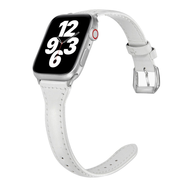 Universal T-shaped Thin Leather Watch Strap, For Apple Watch Series 7 45mm / 6 & SE & 5 & 4 44mm / 3 & 2 & 1 42mm, For Apple Watch Series 7 41mm / 6 & SE & 5 & 4 40mm / 3 & 2 & 1 38mm                                                                     ... - DealBuddy