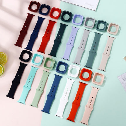 Silicone Replacement Strap Watchband + Watch Protective Case Set, For Apple Watch Series 9 / 8 / 7 41mm, For Apple Watch Series 9 / 8 / 7 45mm - DealBuddy