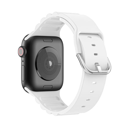 Business B Style Silicone Watch Strap, For Apple Watch Series 7 45mm / 6 & SE & 5 & 4 44mm / 3 & 2 & 1 42mm, For Apple Watch Ultra 49mm / Series 8&7 45mm / SE 2&6&SE&5&4 44mm / 3&2&1 42mm - DealBuddy