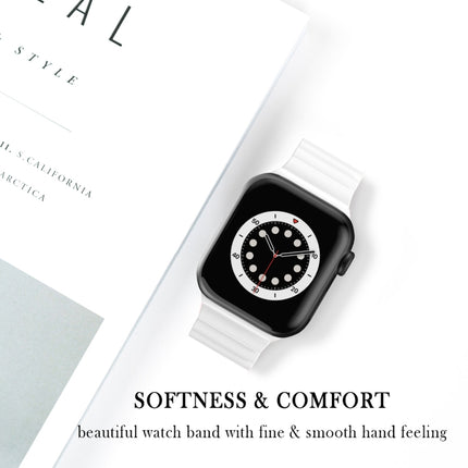 Business B Style Silicone Watch Strap, For Apple Watch Series 7 45mm / 6 & SE & 5 & 4 44mm / 3 & 2 & 1 42mm, For Apple Watch Ultra 49mm / Series 8&7 45mm / SE 2&6&SE&5&4 44mm / 3&2&1 42mm - DealBuddy