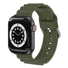 Business B Style Silicone Watch Strap, For Apple Watch Series 7 45mm / 6 & SE & 5 & 4 44mm / 3 & 2 & 1 42mm, For Apple Watch Ultra 49mm / Series 8&7 45mm / SE 2&6&SE&5&4 44mm / 3&2&1 42mm - DealBuddy