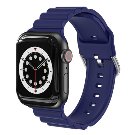 Business B Style Silicone Watch Strap, For Apple Watch Series 7 45mm / 6 & SE & 5 & 4 44mm / 3 & 2 & 1 42mm, For Apple Watch Ultra 49mm / Series 8&7 45mm / SE 2&6&SE&5&4 44mm / 3&2&1 42mm - DealBuddy