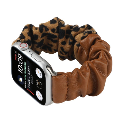 Leather Leopard Pattern Stitching Watch Strap, For Series 7 45mm / 6 & SE & 5 & 4 44mm / 3 & 2 & 1 42mm, For Series 7 41mm / 6 & SE & 5 & 4 40mm / 3 & 2 & 1 38mm - DealBuddy