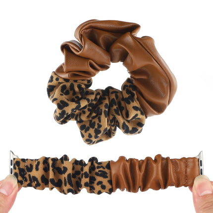 Leather Leopard Pattern Stitching Watch Strap, For Series 7 45mm / 6 & SE & 5 & 4 44mm / 3 & 2 & 1 42mm, For Series 7 41mm / 6 & SE & 5 & 4 40mm / 3 & 2 & 1 38mm - DealBuddy