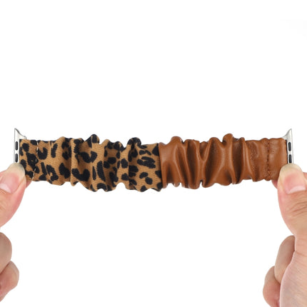 Leather Leopard Pattern Stitching Watch Strap, For Series 7 45mm / 6 & SE & 5 & 4 44mm / 3 & 2 & 1 42mm, For Series 7 41mm / 6 & SE & 5 & 4 40mm / 3 & 2 & 1 38mm - DealBuddy