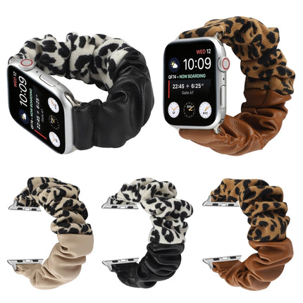 Leather Leopard Pattern Stitching Watch Strap, For Series 7 45mm / 6 & SE & 5 & 4 44mm / 3 & 2 & 1 42mm, For Series 7 41mm / 6 & SE & 5 & 4 40mm / 3 & 2 & 1 38mm - DealBuddy