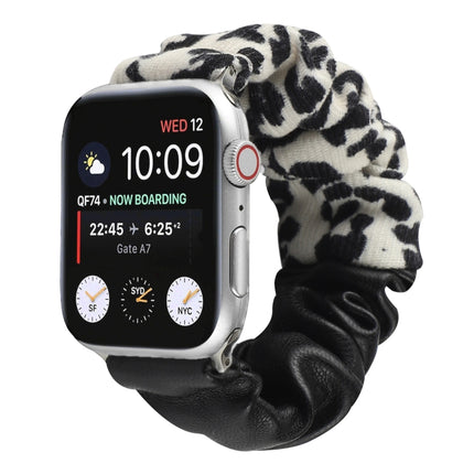 Leather Leopard Pattern Stitching Watch Strap, For Series 7 45mm / 6 & SE & 5 & 4 44mm / 3 & 2 & 1 42mm, For Series 7 41mm / 6 & SE & 5 & 4 40mm / 3 & 2 & 1 38mm - DealBuddy