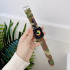 Three Lines Canvas Replacement Strap Watchband, For Apple Watch Series 7  41mm / & 6 & SE & 5 & 4 40mm, For Apple Watch Series  7  45mm / & 6 & SE & 5 & 4 44mm - DealBuddy