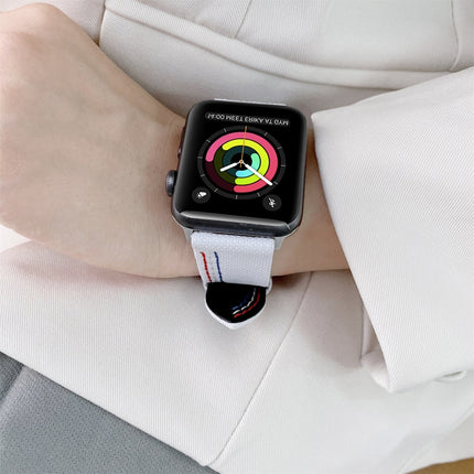 Three Lines Canvas Replacement Strap Watchband, For Apple Watch Series 7  41mm / & 6 & SE & 5 & 4 40mm, For Apple Watch Series  7  45mm / & 6 & SE & 5 & 4 44mm - DealBuddy