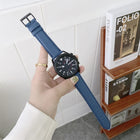 Sewing Litchi Texture Leather Replacement Strap Watchband