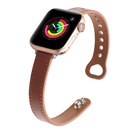 Double Nail Leather Replacement Strap Watchband, For Apple Watch Series 7  41mm / & 6 & SE & 5 & 4 40mm, For Apple Watch Series  7  45mm / & 6 & SE & 5 & 4 44mm - DealBuddy
