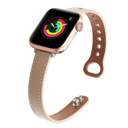 Double Nail Leather Replacement Strap Watchband, For Apple Watch Series 7  41mm / & 6 & SE & 5 & 4 40mm, For Apple Watch Series  7  45mm / & 6 & SE & 5 & 4 44mm - DealBuddy