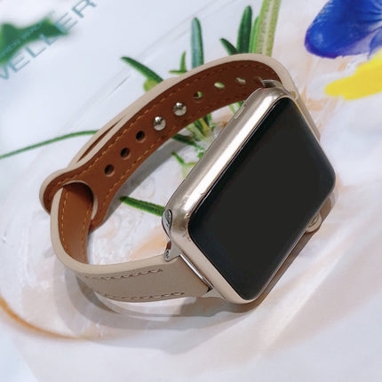 Double Nail Leather Replacement Strap Watchband, For Apple Watch Series 7  41mm / & 6 & SE & 5 & 4 40mm, For Apple Watch Series  7  45mm / & 6 & SE & 5 & 4 44mm - DealBuddy