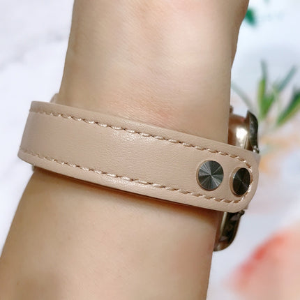 Double Nail Leather Replacement Strap Watchband, For Apple Watch Series 7  41mm / & 6 & SE & 5 & 4 40mm, For Apple Watch Series  7  45mm / & 6 & SE & 5 & 4 44mm - DealBuddy
