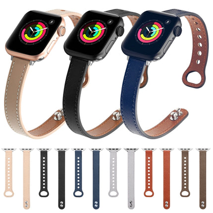Double Nail Leather Replacement Strap Watchband, For Apple Watch Series 7  41mm / & 6 & SE & 5 & 4 40mm, For Apple Watch Series  7  45mm / & 6 & SE & 5 & 4 44mm - DealBuddy