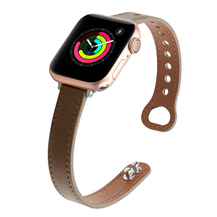 Double Nail Leather Replacement Strap Watchband, For Apple Watch Series 7  41mm / & 6 & SE & 5 & 4 40mm, For Apple Watch Series  7  45mm / & 6 & SE & 5 & 4 44mm - DealBuddy
