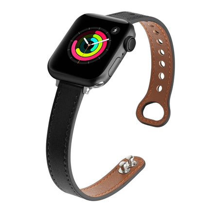 Double Nail Leather Replacement Strap Watchband, For Apple Watch Series 7  41mm / & 6 & SE & 5 & 4 40mm, For Apple Watch Series  7  45mm / & 6 & SE & 5 & 4 44mm - DealBuddy