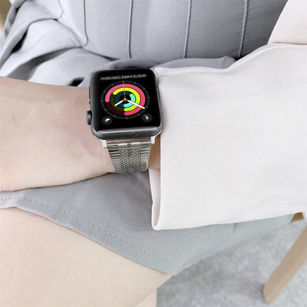 Double Lines Steel Replacement Strap Watchband, For Apple Watch Series 7  41mm / & 6 & SE & 5 & 4 40mm, For Apple Watch Series  7  45mm / & 6 & SE & 5 & 4 44mm - DealBuddy