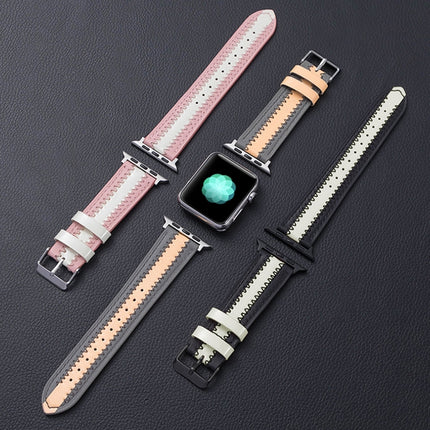 Cowhide Leather Luminous Replacement Strap Watchband, For Apple Watch Series 7  41mm / & 6 & SE & 5 & 4 40mm, For Apple Watch Series  7  45mm / & 6 & SE & 5 & 4 44mm - DealBuddy