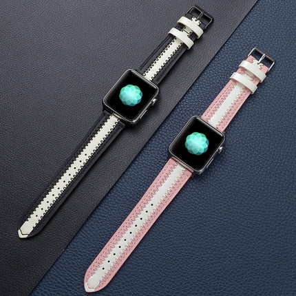 Cowhide Leather Luminous Replacement Strap Watchband, For Apple Watch Series 7  41mm / & 6 & SE & 5 & 4 40mm, For Apple Watch Series  7  45mm / & 6 & SE & 5 & 4 44mm - DealBuddy