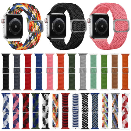 Buckle Braided Elastic Strap Watch Band For Apple Watch Series 9&8&7 41mm / SE 3&SE 2&6&SE&5&4 40mm / 3&2&1 38mm(Rainbow Color) - DealBuddy