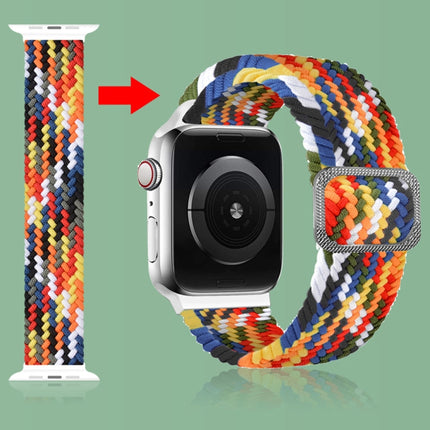 Buckle Braided Elastic Strap Watch Band For Apple Watch Series 9&8&7 41mm / SE 3&SE 2&6&SE&5&4 40mm / 3&2&1 38mm(Rainbow Color) - DealBuddy