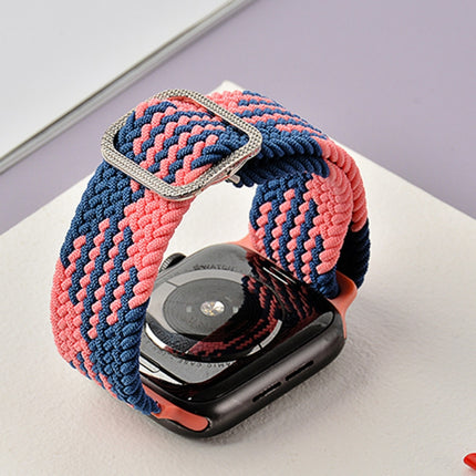 Buckle Braided Elastic Strap Watch Band For Apple Watch Series 9&8&7 41mm / SE 3&SE 2&6&SE&5&4 40mm / 3&2&1 38mm(Rainbow Color) - DealBuddy