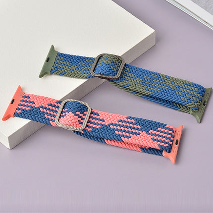 Buckle Braided Elastic Strap Watch Band For Apple Watch Series 9&8&7 41mm / SE 3&SE 2&6&SE&5&4 40mm / 3&2&1 38mm(Rainbow Color) - DealBuddy