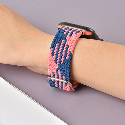 Buckle Braided Elastic Strap Watch Band For Apple Watch Series 9&8&7 41mm / SE 3&SE 2&6&SE&5&4 40mm / 3&2&1 38mm(Rainbow Color) - DealBuddy
