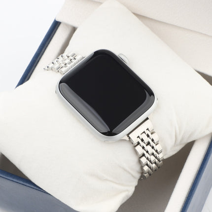 Small Waist Seven Beads Stainless Steel Strap Watchband For Apple Watch Series 6 & SE &, For Apple Watch Ultra 49mm / Series 8&7 45mm / SE 2&6&SE&5&4 44mm / 3&2&1 42mm, For Apple Watch Series 7 41mm / 6 & SE & 5 & 4 40mm / 3 & 2 & 1 38mm - DealBuddy