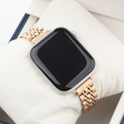 Small Waist Seven Beads Stainless Steel Strap Watchband For Apple Watch Series 6 & SE &, For Apple Watch Series 7 45mm / 6 & SE & 5 & 4 44mm / 3 & 2 & 1 42mm, For Apple Watch Series 8&7 41mm / SE 2&6&SE&5&4 40mm / 3&2&1 38mm                            ... - DealBuddy