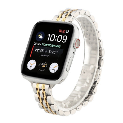 Small Waist Seven Beads Stainless Steel Strap Watchband For Apple Watch Series 6 & SE &, For Apple Watch Series 7 45mm / 6 & SE & 5 & 4 44mm / 3 & 2 & 1 42mm, For Apple Watch Series 8&7 41mm / SE 2&6&SE&5&4 40mm / 3&2&1 38mm                            ... - DealBuddy