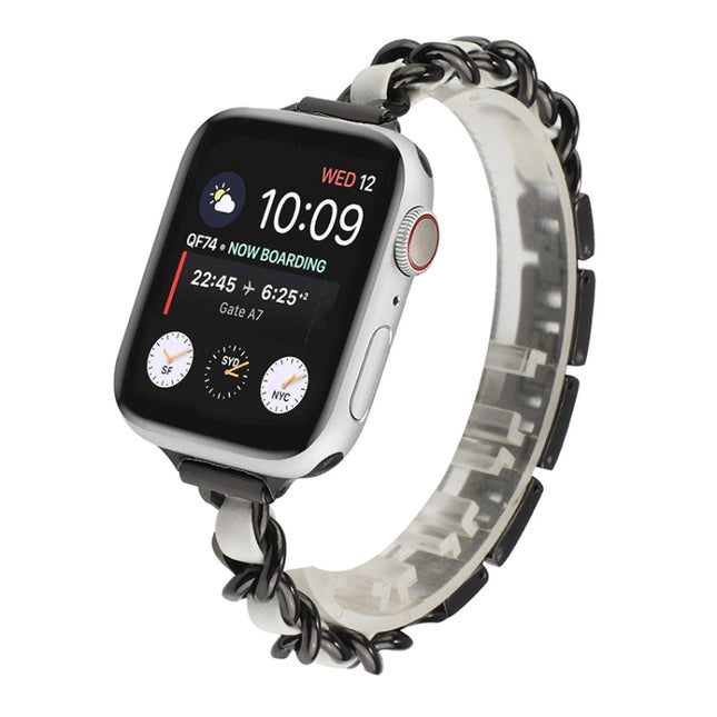 Small Waist Seven Beads Stainless Steel Strap Watchband For Apple Watch Series 6 & SE &, For Apple Watch Ultra 49mm / Series 8&7 45mm / SE 2&6&SE&5&4 44mm / 3&2&1 42mm, For Apple Watch Series 8&7 41mm / SE 2&6&SE&5&4 40mm / 3&2&1 38mm                  ... - DealBuddy