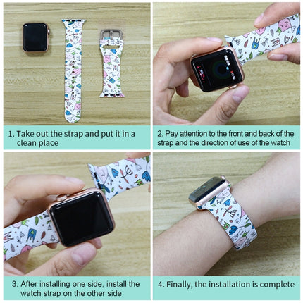 Silicone Printing Integrated Replacement Watch Case Watchband, For Apple Watch Series 6 / 5 / 4 / Watch SE 44mm, For Apple Watch Series 6 / 5 / 4 / Watch SE 40mm, For Apple Watch Series 3 & 2 & 1 42mm - DealBuddy