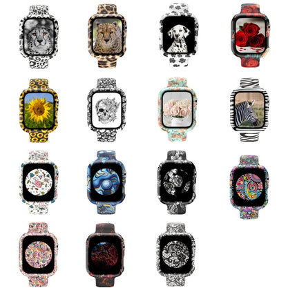 Silicone Printing Integrated Replacement Watch Case Watchband, For Apple Watch Series 6 / 5 / 4 / Watch SE 44mm, For Apple Watch Series 6 / 5 / 4 / Watch SE 40mm, For Apple Watch Series 3 & 2 & 1 42mm - DealBuddy