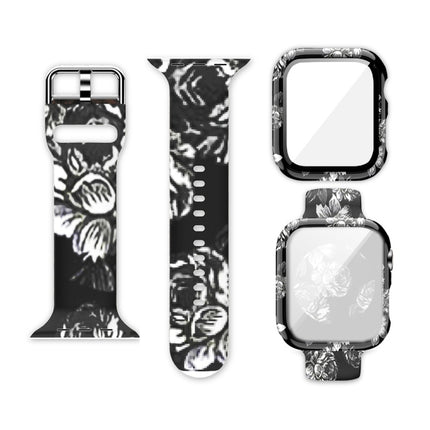 Silicone Printing Integrated Replacement Watch Case Watchband, For Apple Watch Series 3 & 2 & 1 38mm - DealBuddy