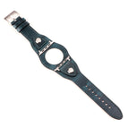 For Apple Watch Series  7  45mm / & 6 & SE & 5 & 4 44mm / Discolored Oil Wax Blue