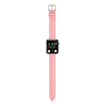 14mm Slim Genuine Leather Strap Watchband For Apple Watch Series, 7 45mm / 6 & SE & 5 & 4 44mm / 3 & 2 & 1 42mm, 7 41mm / 6 & SE & 5 & 4 40mm / 3 & 2 & 1 38mm - DealBuddy