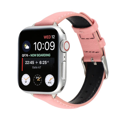 14mm Slim Genuine Leather Strap Watchband For Apple Watch Series, 7 45mm / 6 & SE & 5 & 4 44mm / 3 & 2 & 1 42mm, 7 41mm / 6 & SE & 5 & 4 40mm / 3 & 2 & 1 38mm - DealBuddy