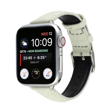 14mm Slim Genuine Leather Strap Watchband For Apple Watch Series, 7 45mm / 6 & SE & 5 & 4 44mm / 3 & 2 & 1 42mm, 7 41mm / 6 & SE & 5 & 4 40mm / 3 & 2 & 1 38mm - DealBuddy
