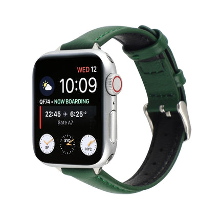 14mm Slim Genuine Leather Strap Watchband For Apple Watch Series, 7 45mm / 6 & SE & 5 & 4 44mm / 3 & 2 & 1 42mm, 7 41mm / 6 & SE & 5 & 4 40mm / 3 & 2 & 1 38mm - DealBuddy
