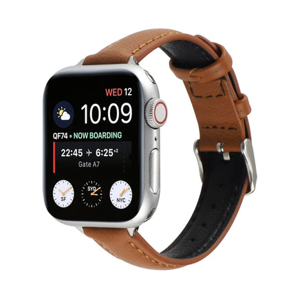 14mm Slim Genuine Leather Strap Watchband For Apple Watch Series, 7 45mm / 6 & SE & 5 & 4 44mm / 3 & 2 & 1 42mm, 7 41mm / 6 & SE & 5 & 4 40mm / 3 & 2 & 1 38mm - DealBuddy