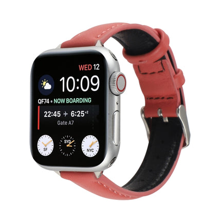 14mm Slim Genuine Leather Strap Watchband For Apple Watch Series, 7 45mm / 6 & SE & 5 & 4 44mm / 3 & 2 & 1 42mm, 7 41mm / 6 & SE & 5 & 4 40mm / 3 & 2 & 1 38mm - DealBuddy