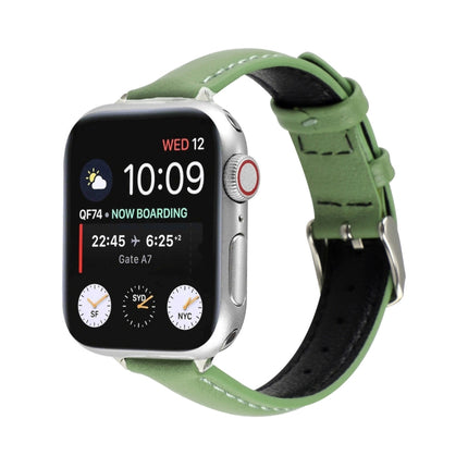14mm Slim Genuine Leather Strap Watchband For Apple Watch Series, 7 45mm / 6 & SE & 5 & 4 44mm / 3 & 2 & 1 42mm, 7 41mm / 6 & SE & 5 & 4 40mm / 3 & 2 & 1 38mm - DealBuddy