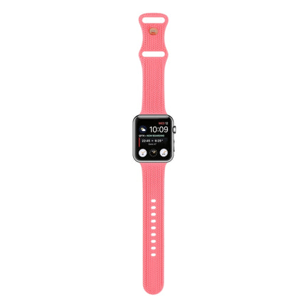 Woven Pattern Figure 8 Buckle Silicone Strap Watchband For Apple Watch Series, 7 45mm / 6 & SE & 5 & 4 44mm / 3 & 2 & 1 42mm, 7 41mm / 6 & SE & 5 & 4 40mm / 3 & 2 & 1 38mm - DealBuddy