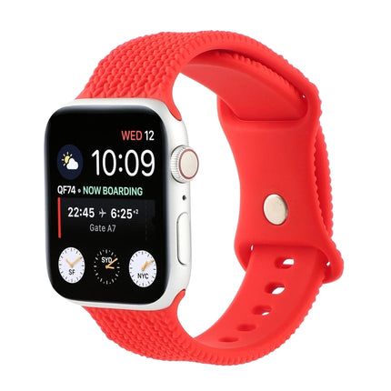 Woven Pattern Figure 8 Buckle Silicone Strap Watchband For Apple Watch Series, 7 45mm / 6 & SE & 5 & 4 44mm / 3 & 2 & 1 42mm, 7 41mm / 6 & SE & 5 & 4 40mm / 3 & 2 & 1 38mm - DealBuddy