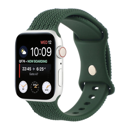 Woven Pattern Figure 8 Buckle Silicone Strap Watchband For Apple Watch Series, 7 45mm / 6 & SE & 5 & 4 44mm / 3 & 2 & 1 42mm, 7 41mm / 6 & SE & 5 & 4 40mm / 3 & 2 & 1 38mm - DealBuddy